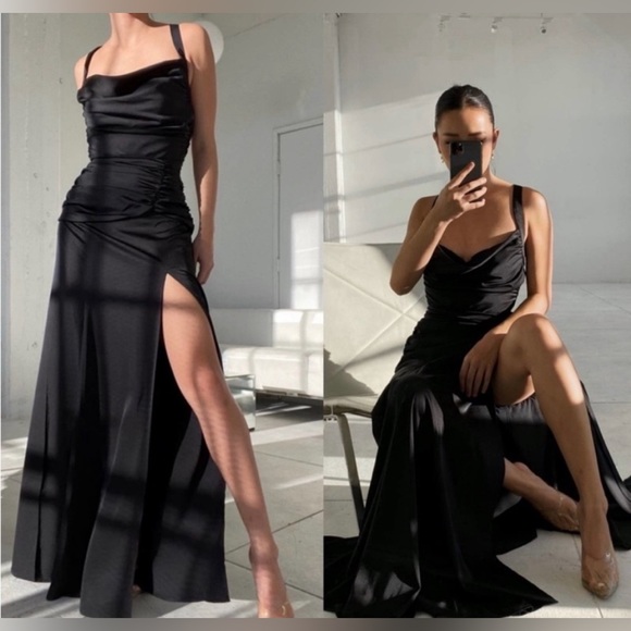 For Love And Lemons Willa Maxi Dress Size Medium In Black - Picture 2 of 10